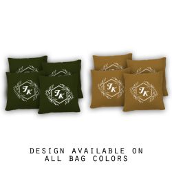 "Whimsical Hexagon Monogram" Cornhole Bags - Set of 8